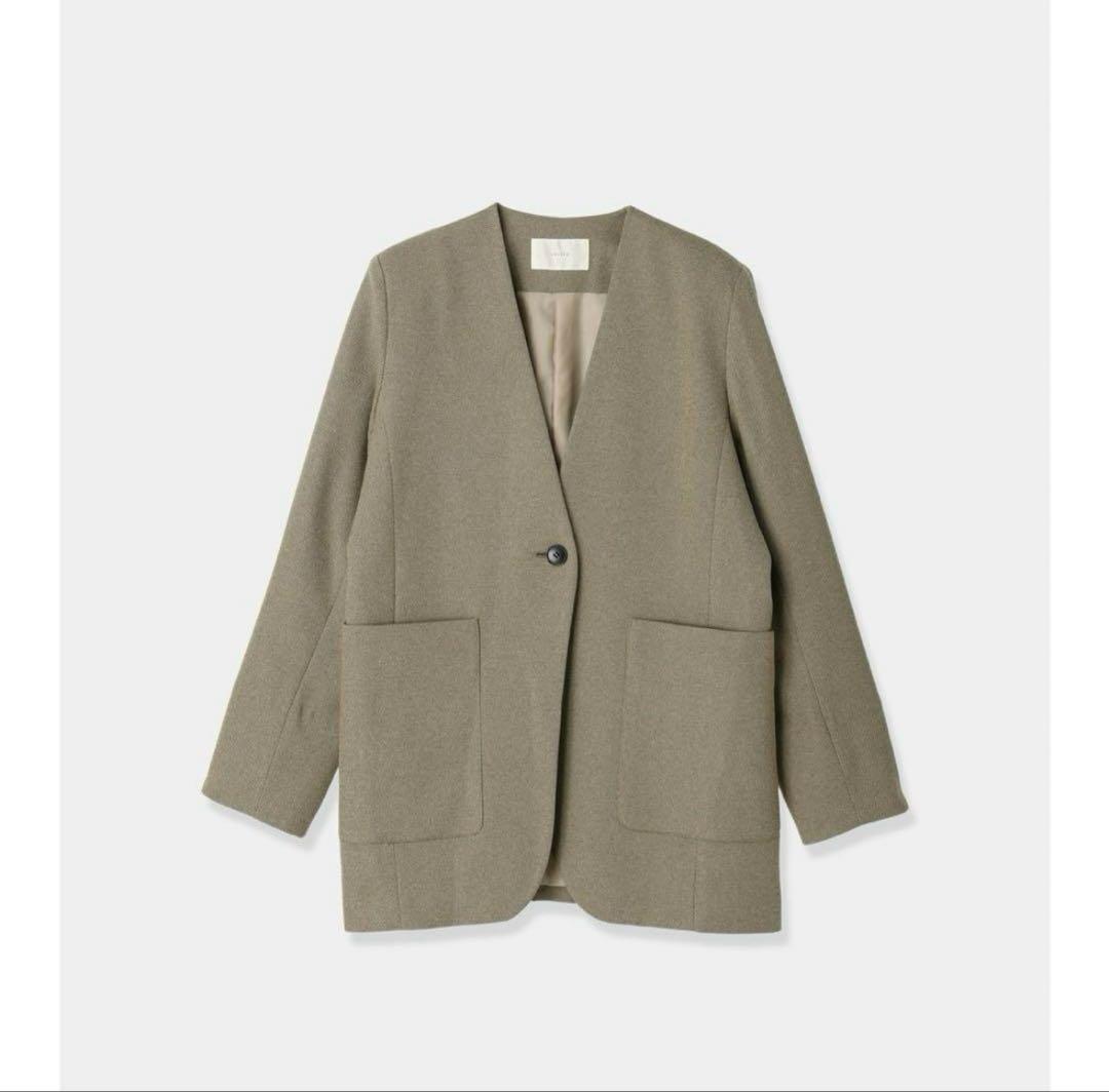 ジャケット・アウター louren twill no collar jacket