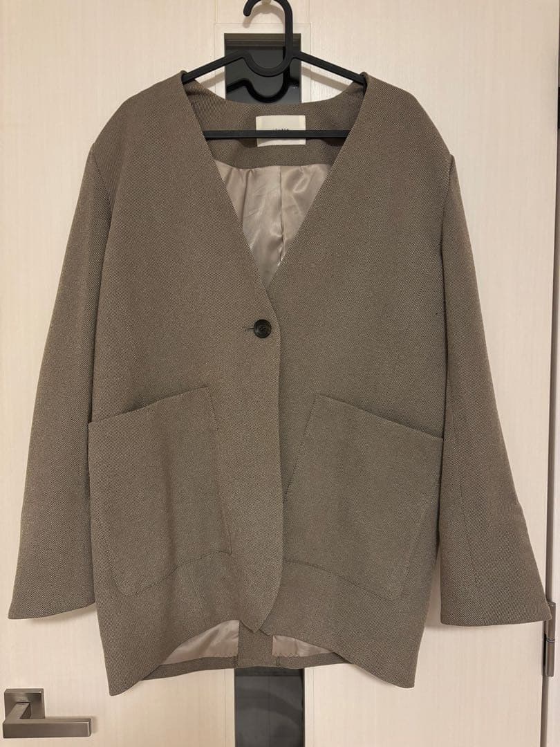 ジャケット・アウター louren twill no collar jacket