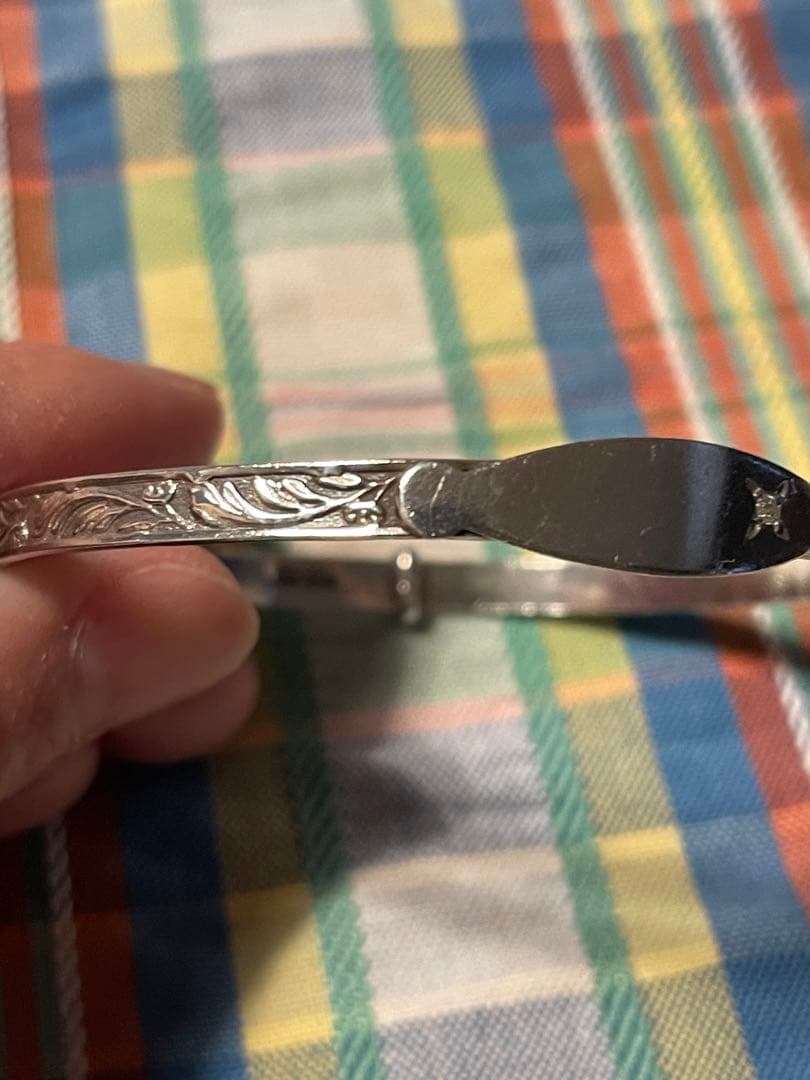 アガット⭐︎インポート品バングル⭐︎silver⭐︎ダイヤモンド⭐︎クリーニング済