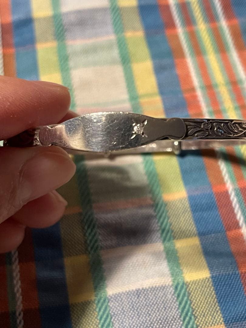 アガット⭐︎インポート品バングル⭐︎silver⭐︎ダイヤモンド⭐︎クリーニング済