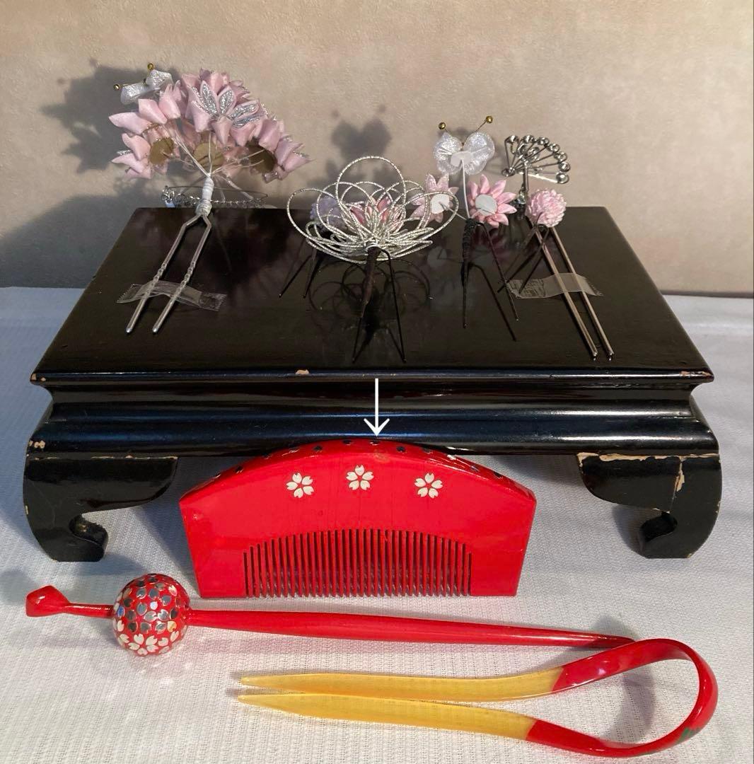 専用　七五三　舞妓簪　銀花藤下がりの簪　金属簪 櫛簪　玉簪　Uピン簪　水引簪