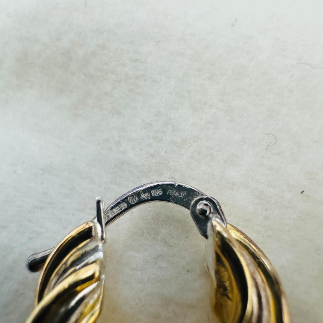 【箱付】BOTTEGA VENETA フープ　ピアス　ツイスト　Ag925