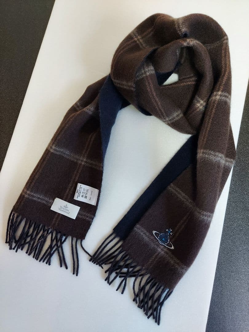 Vivienne Westwoodカシミヤ100% マフラー 格子柄 極美品