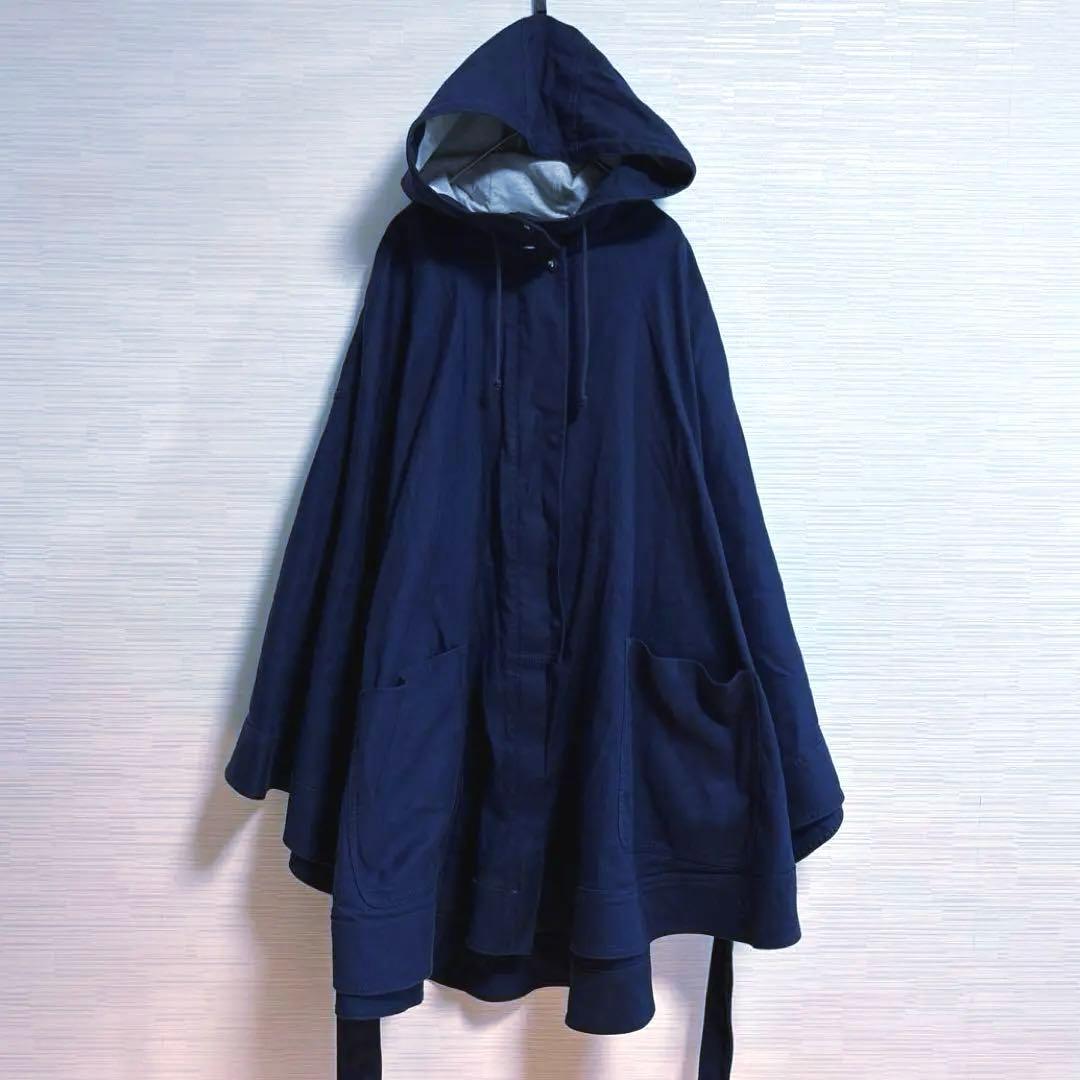 SEEBYCHLOE シーバイクロエ ケープ ポンチョ ネイビー フード付き M