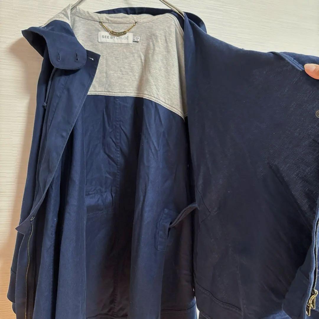 SEEBYCHLOE シーバイクロエ ケープ ポンチョ ネイビー フード付き M