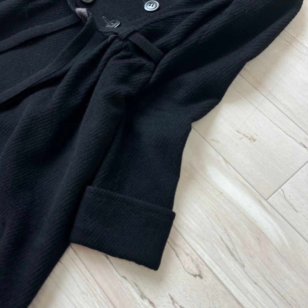 バーバリーブルーレーベル　ベルテッドコート　アンゴラ　フォックス　ロングコート