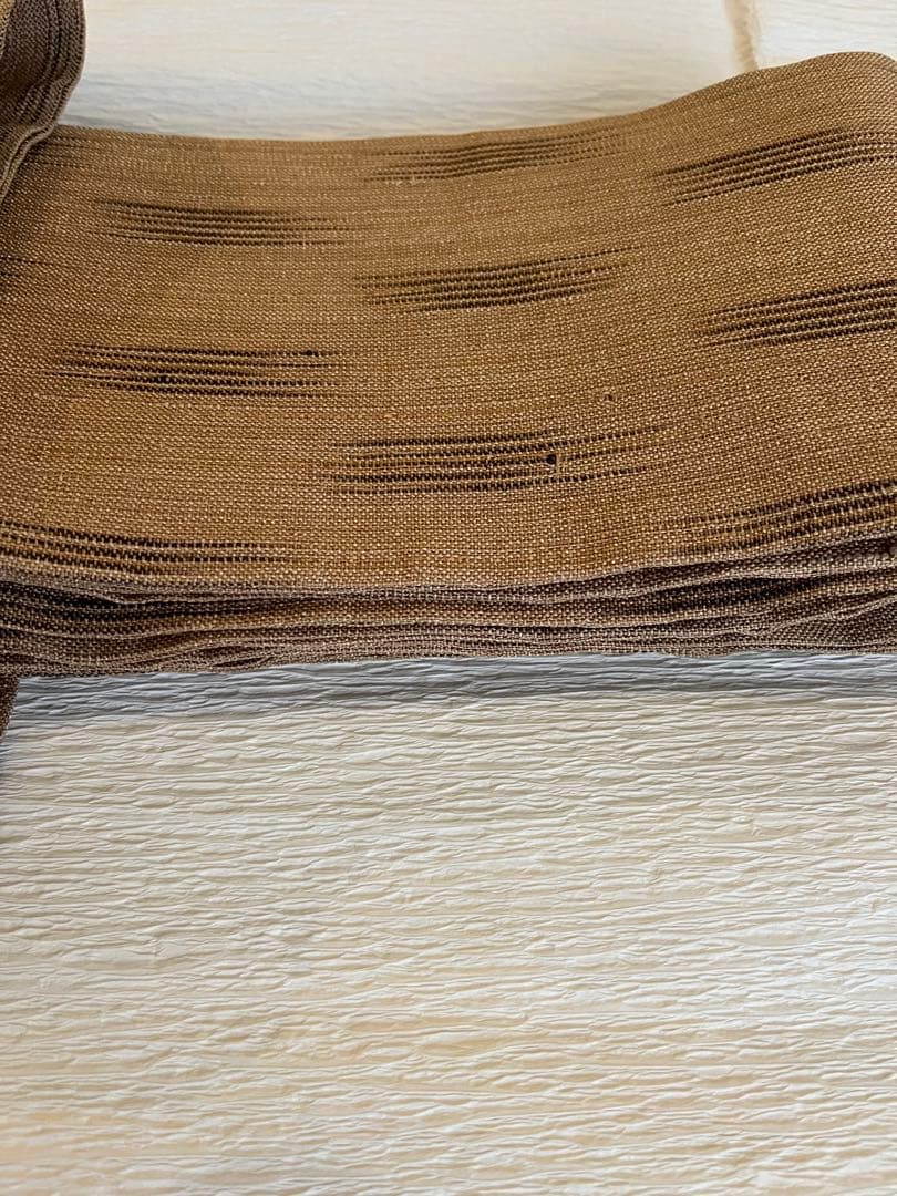 九寸名古屋帯　紬地　縦縞　超美品