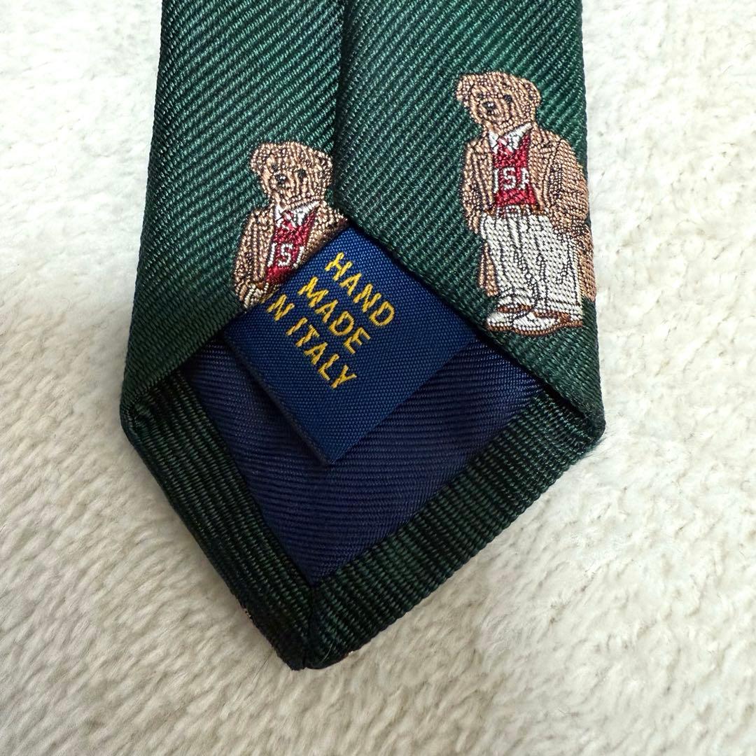 【美品レア】ラルフローレン　ポロベア ネクタイ 紺 シルク100%