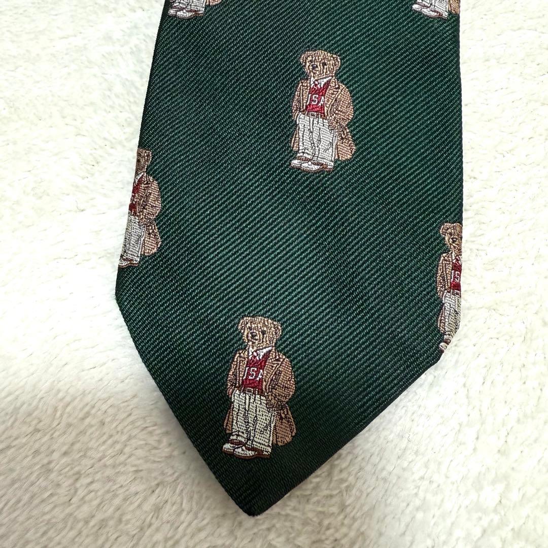 【美品レア】ラルフローレン　ポロベア ネクタイ 紺 シルク100%