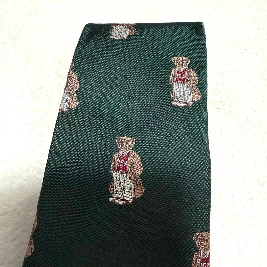 【美品レア】ラルフローレン　ポロベア ネクタイ 紺 シルク100%