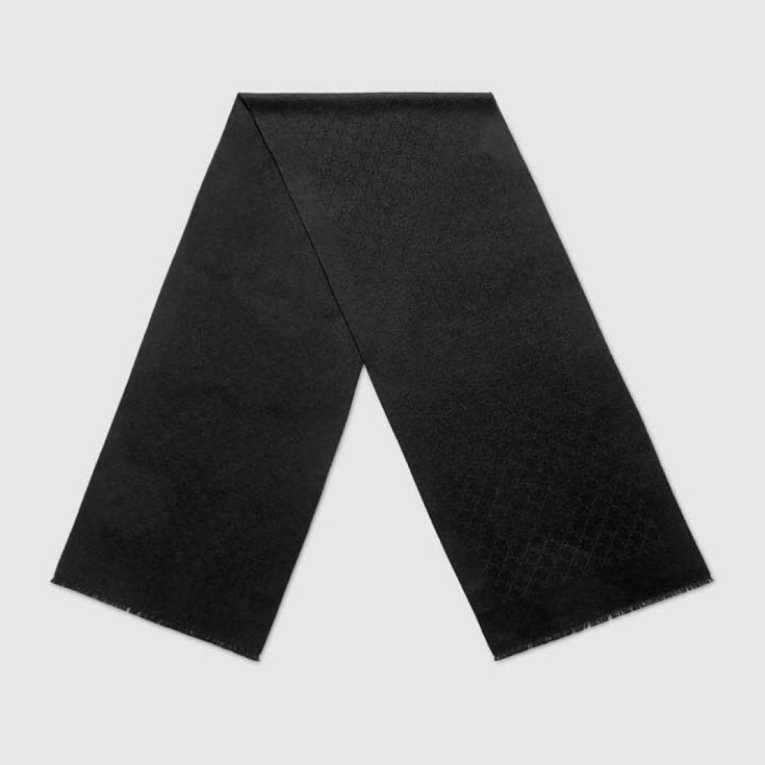 大判ブラック✨GUCCIマフラー❗️グッチマフラー　メンズ　大判　ストール