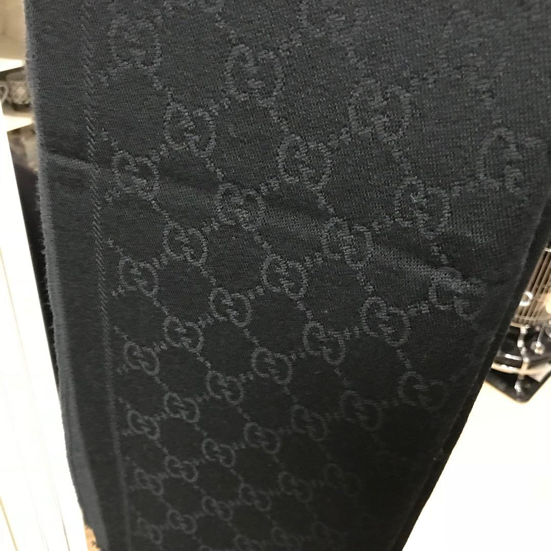 大判ブラック✨GUCCIマフラー❗️グッチマフラー　メンズ　大判　ストール