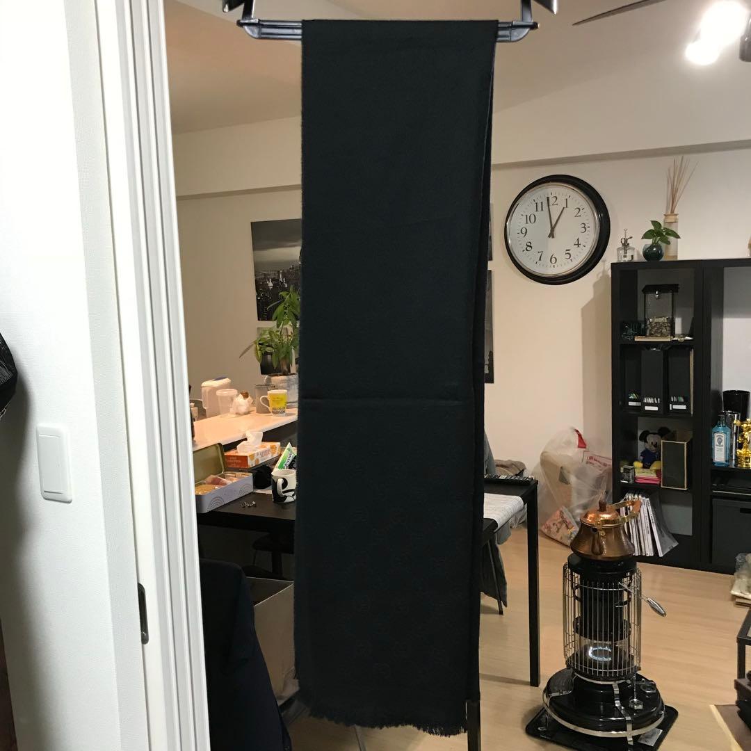 大判ブラック✨GUCCIマフラー❗️グッチマフラー　メンズ　大判　ストール