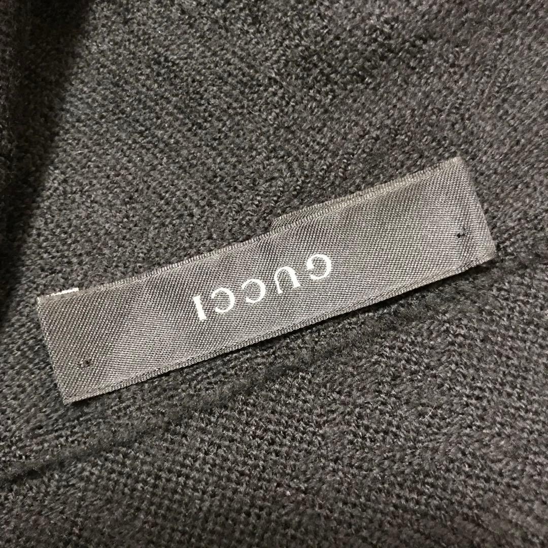 大判ブラック✨GUCCIマフラー❗️グッチマフラー　メンズ　大判　ストール