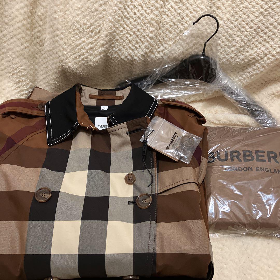 バーバリー　ウォータールー　チェック　トレンチコート　スプリングコート　36