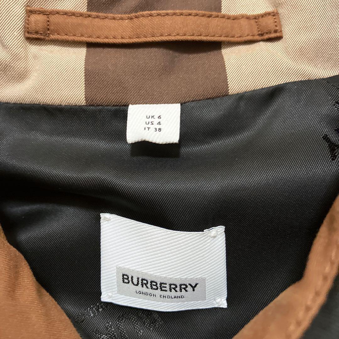 バーバリー　ウォータールー　チェック　トレンチコート　スプリングコート　36