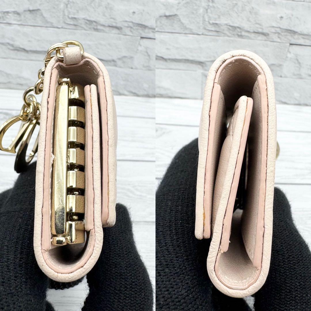 【美品】ディオール　キーケース　6連　カナージュ　ピンク　ディオールチャーム