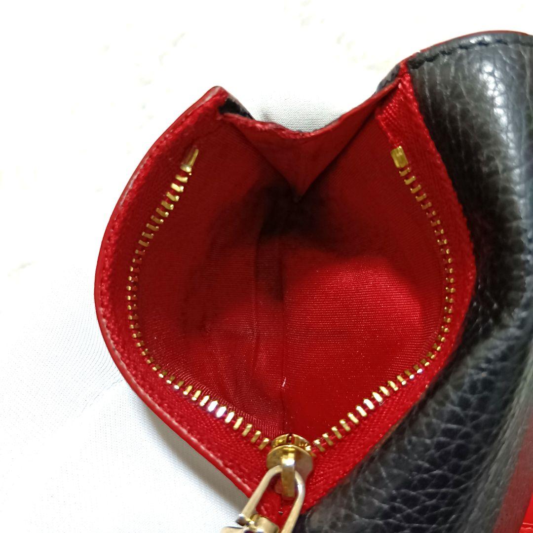 クリスチャンルブタン　三つ折り財布　ブラック　レッド　レザー　パルマ