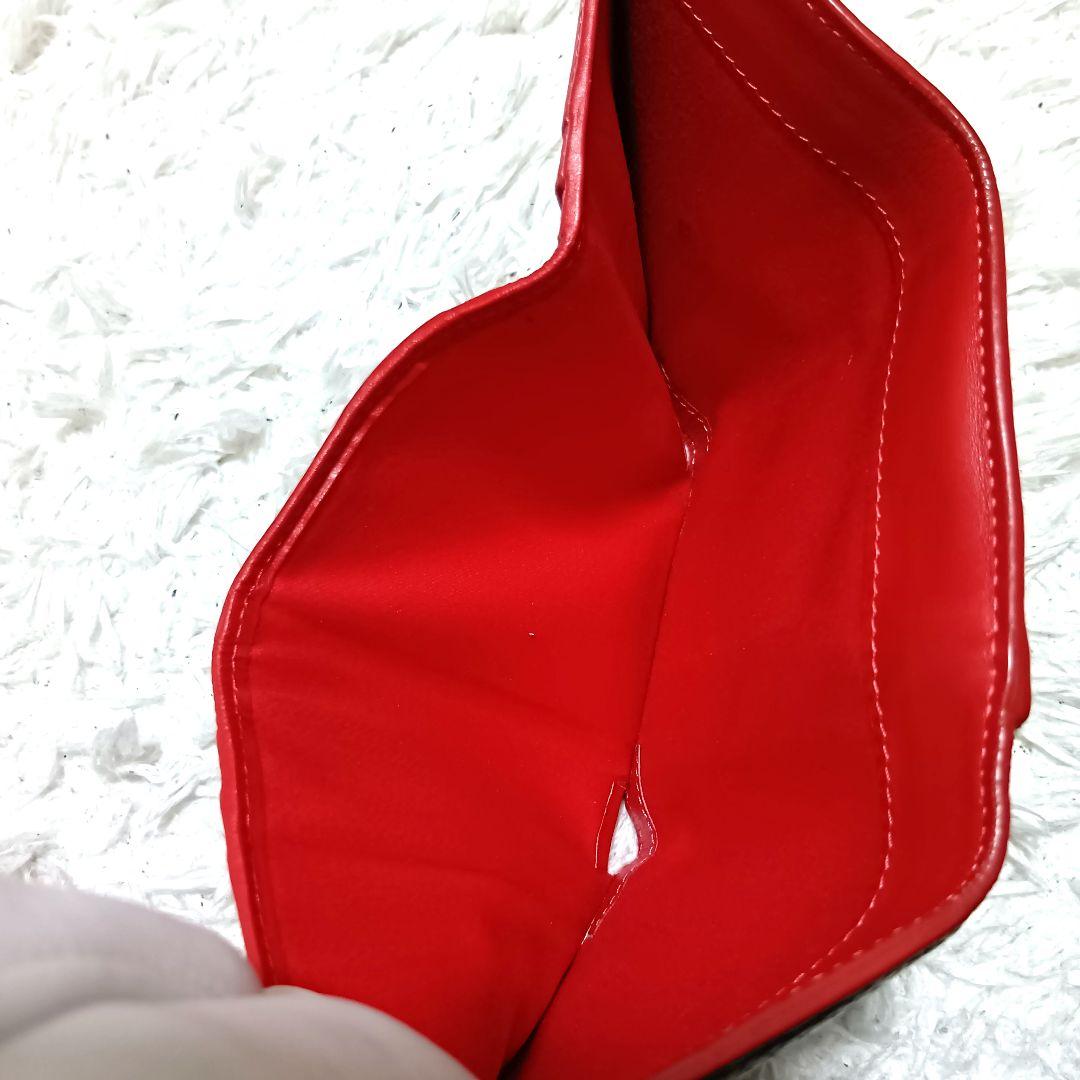 クリスチャンルブタン　三つ折り財布　ブラック　レッド　レザー　パルマ