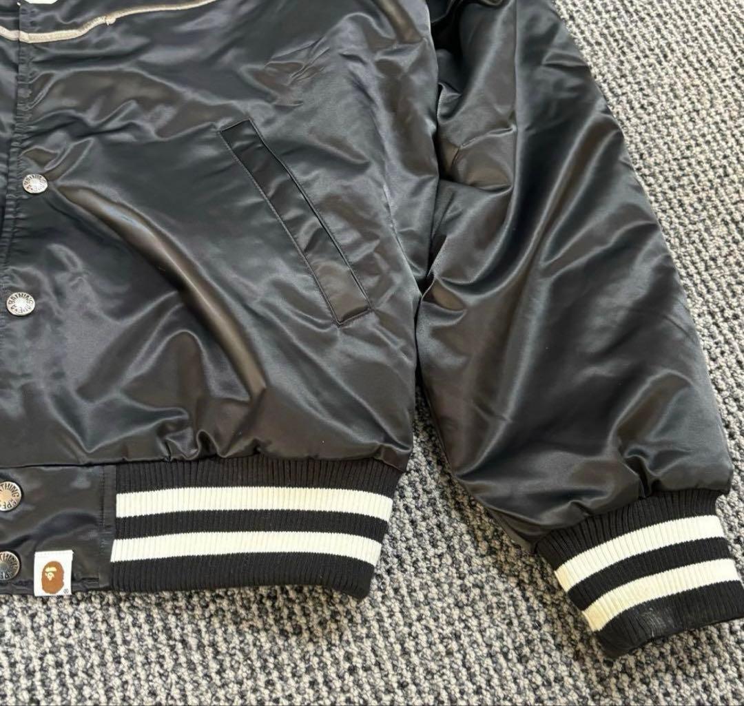 APE エイプ 刺繍 スタジャン ブラックM メンズ