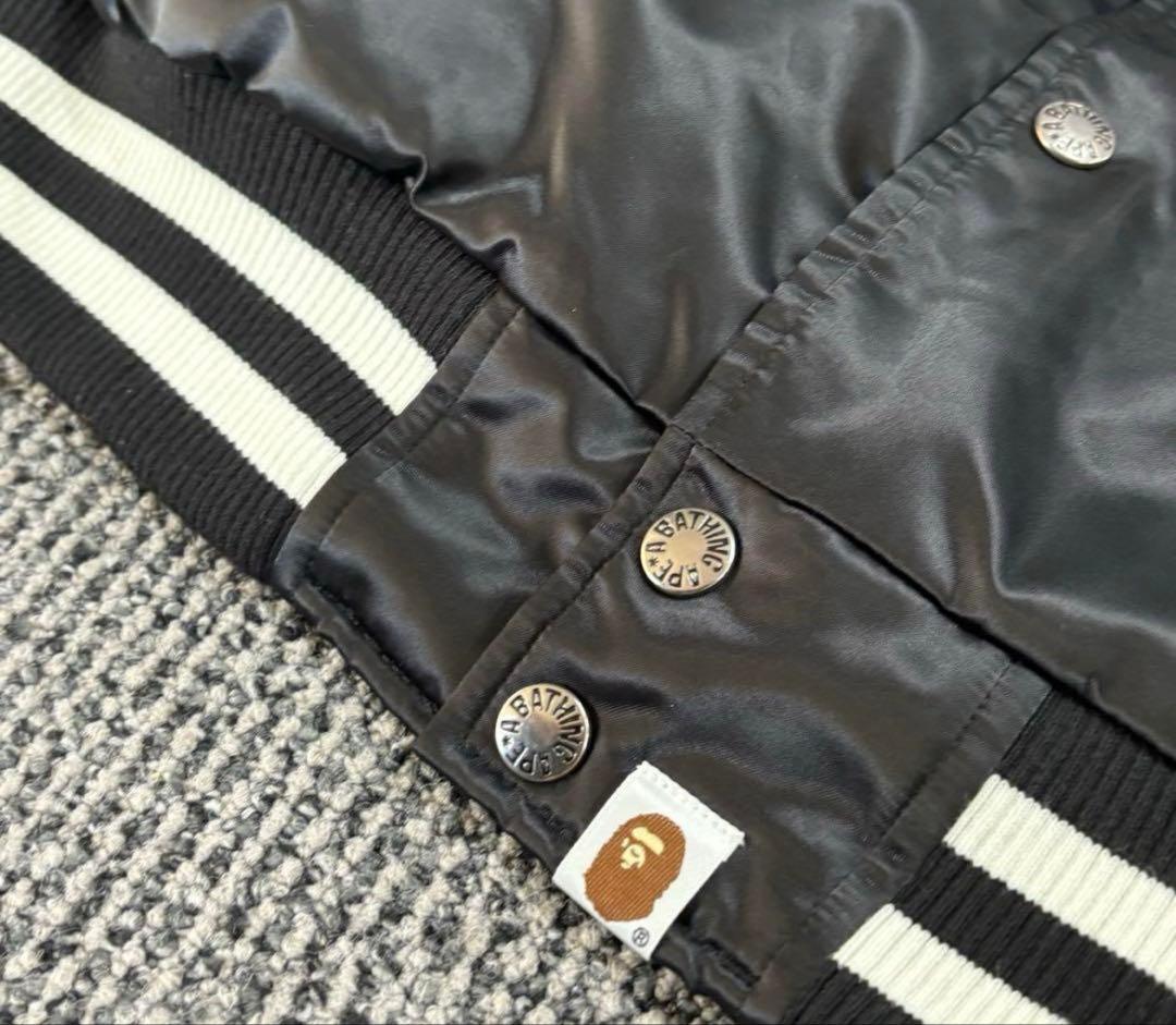 APE エイプ 刺繍 スタジャン ブラックM メンズ