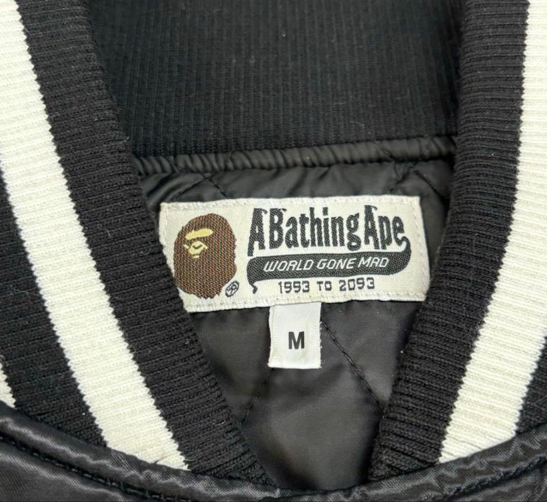 APE エイプ 刺繍 スタジャン ブラックM メンズ