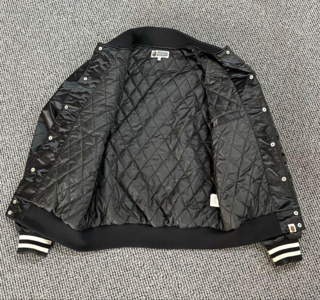 APE エイプ 刺繍 スタジャン ブラックM メンズ