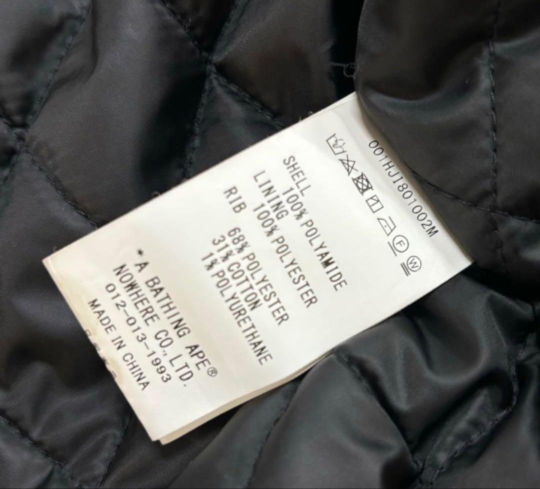 APE エイプ 刺繍 スタジャン ブラックM メンズ