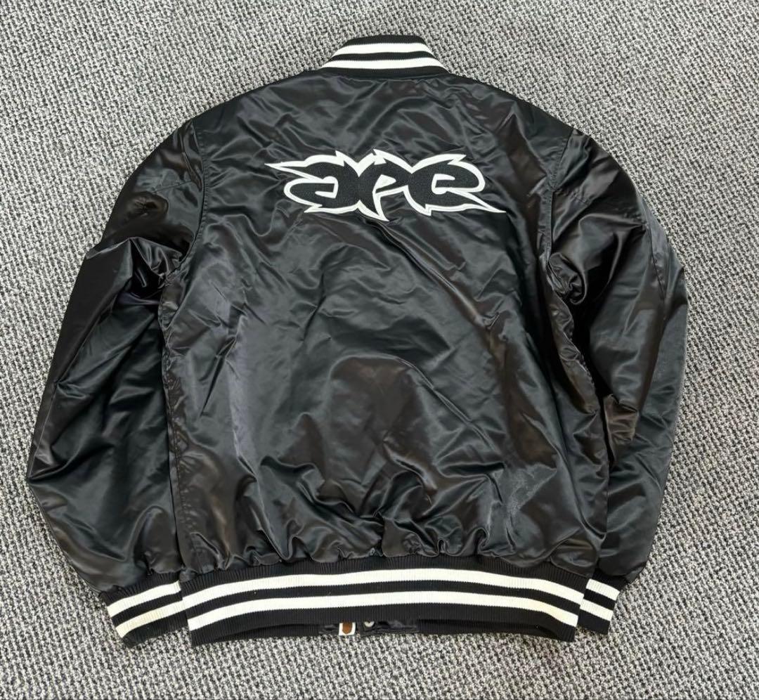 APE エイプ 刺繍 スタジャン ブラックM メンズ