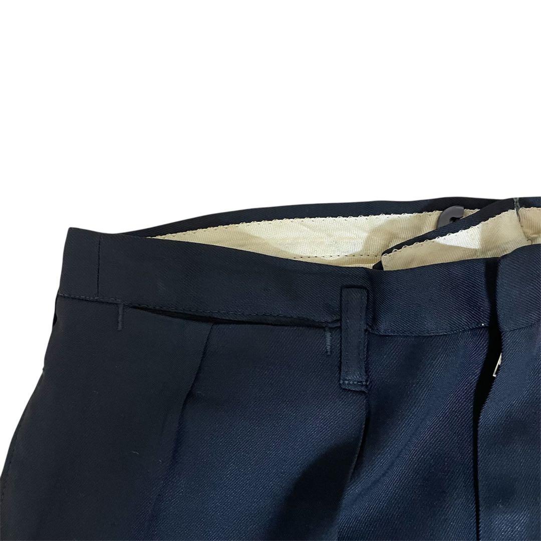 50s rayon×gabardine slacks ブラック　w33