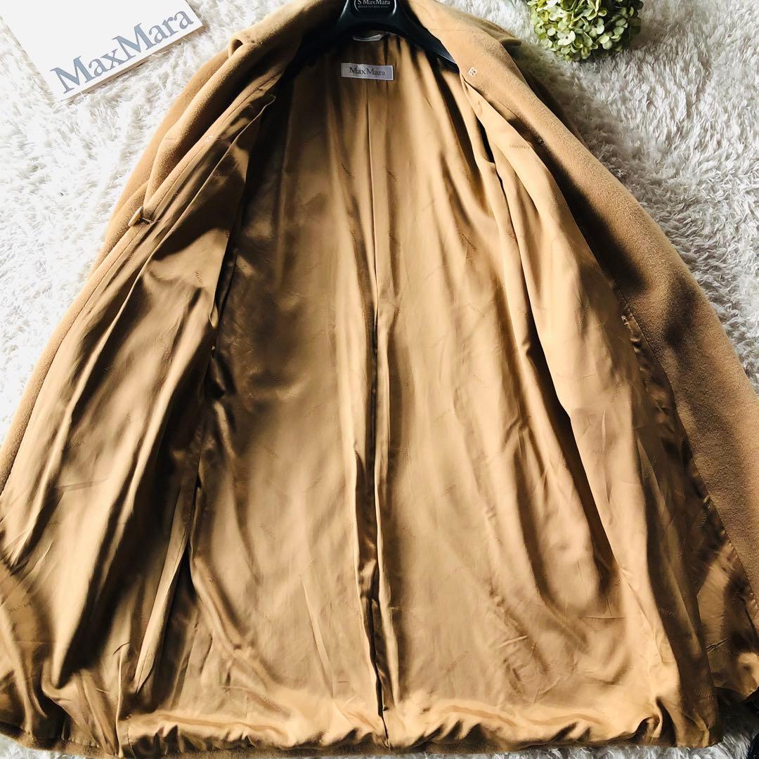 美品✨マックスマーラ ロングコート カシミヤ 女優襟 白タグ キャメル 40