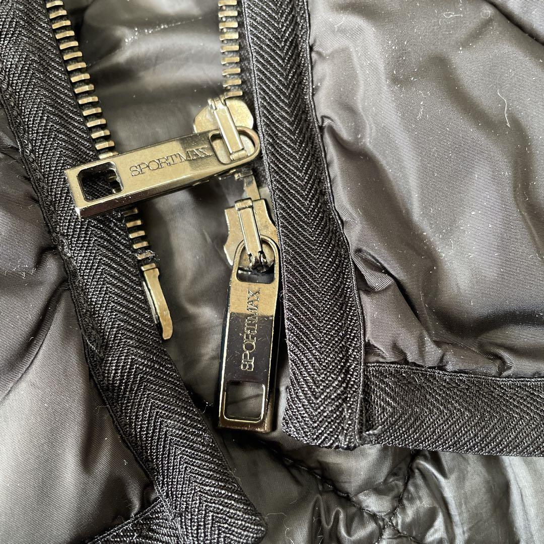 MaxMara SPORTMAX キルティング中綿コート ブラック ベルト42