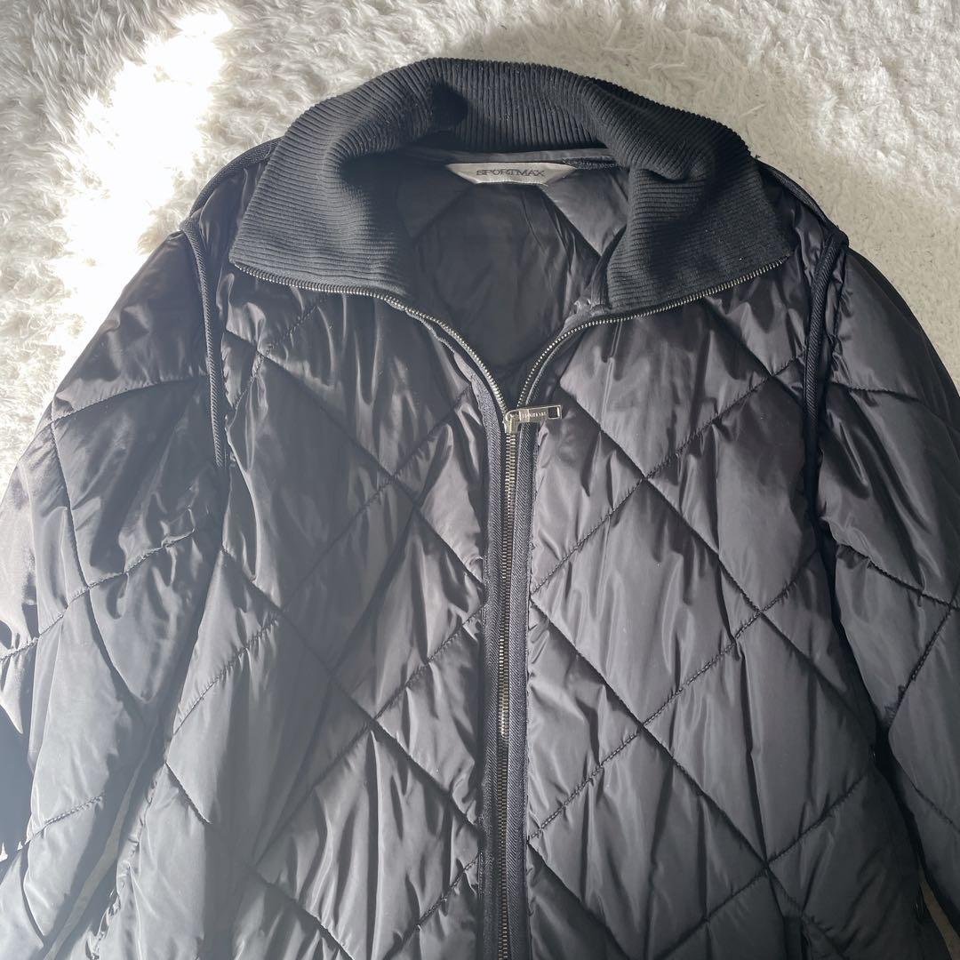 MaxMara SPORTMAX キルティング中綿コート ブラック ベルト42