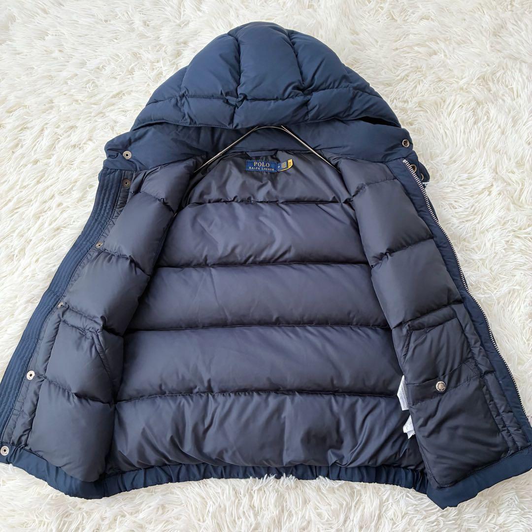 ポロラルフローレン ダウンベスト ポニー刺繍　紺　M　現行タグ　2way　フード