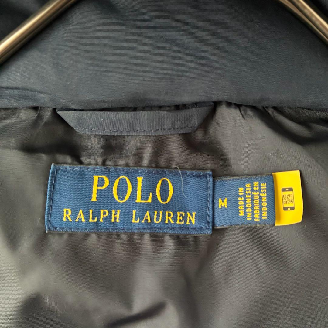 ポロラルフローレン ダウンベスト ポニー刺繍　紺　M　現行タグ　2way　フード