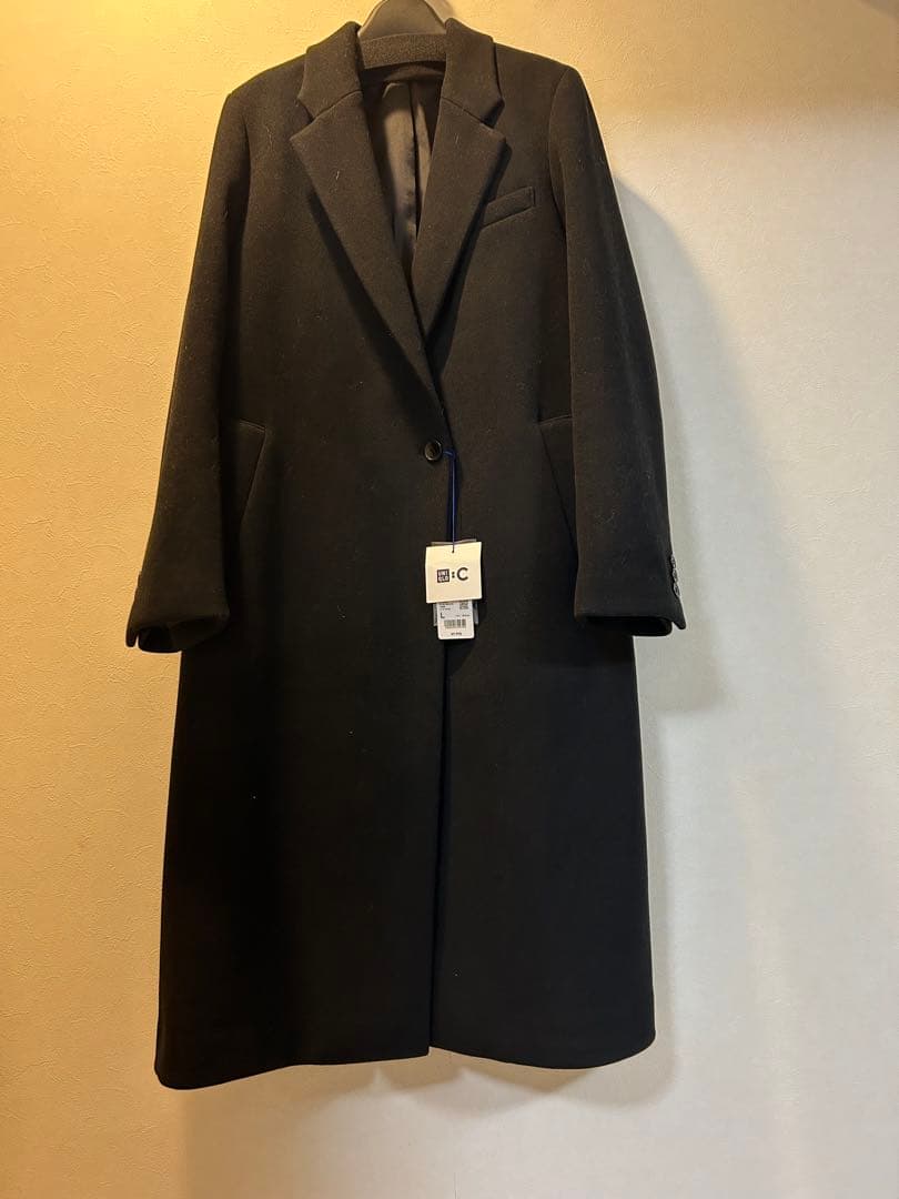 UNIQLO C ロングコートブラックLサイズ2025♪人気完売品