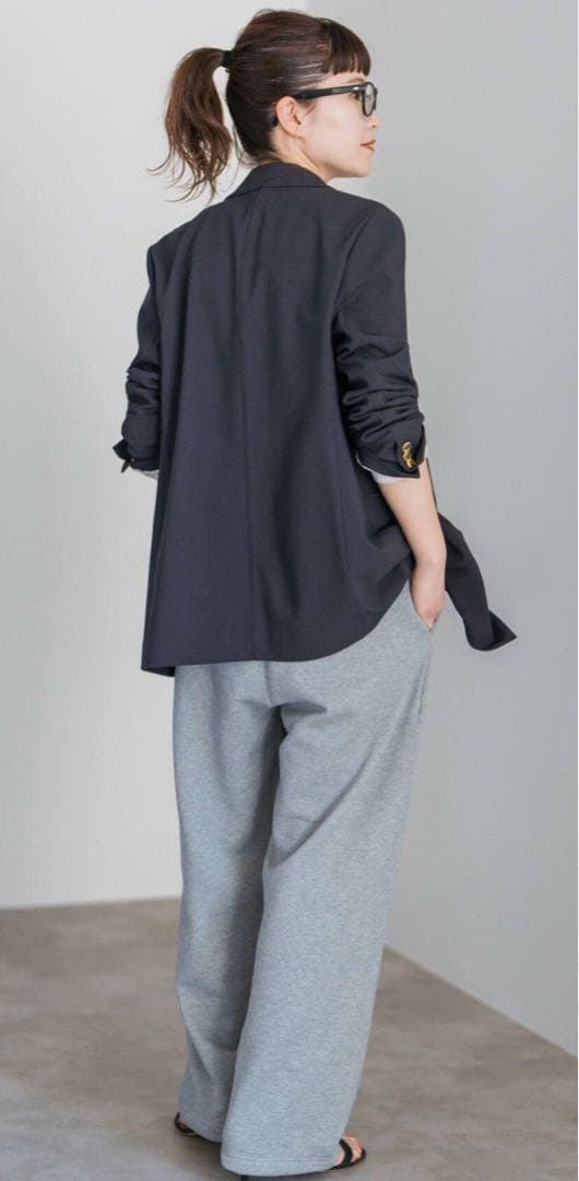 ecomamaスピックアンドスパンプレーンウィーブダブルブレストジャケット