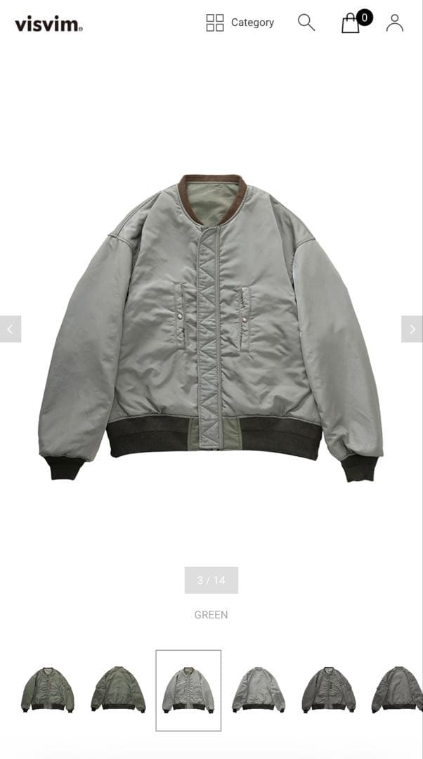 ジャケット・アウター visvim THORSON JKT size:3 GREEN 26ss