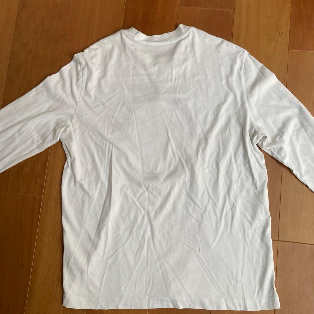 MONCLER BIG ロゴ ロンTシャツ ホワイト 長袖　綿100%