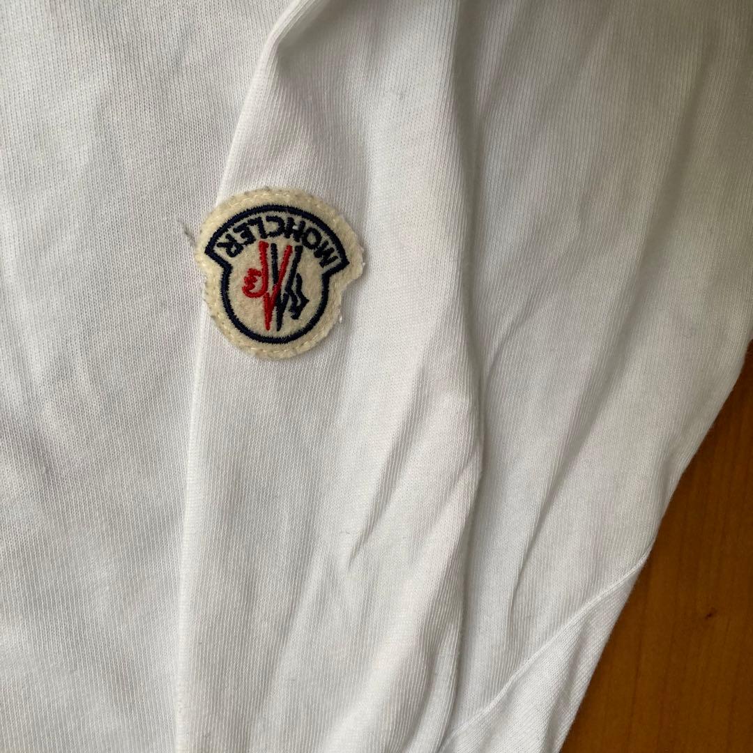 MONCLER BIG ロゴ ロンTシャツ ホワイト 長袖　綿100%