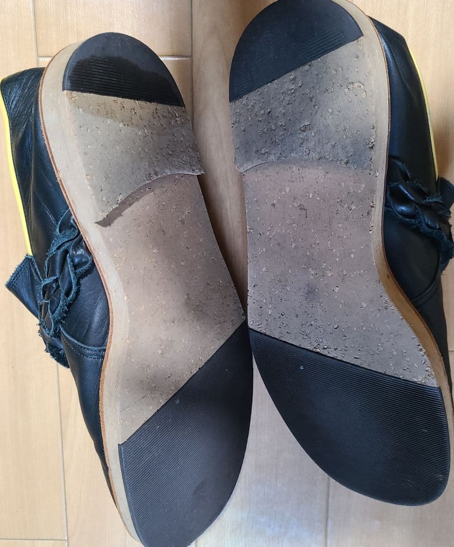 DIScovered 黒レザー ローファー 編み込みデザイン(サンダル履き可能)