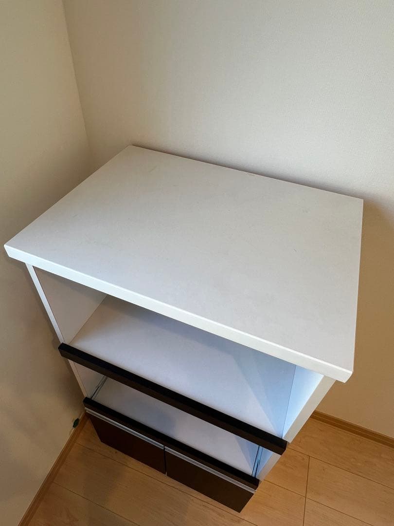 レンジ台 約60幅 スリム レンジラック ロータイプ スライド 棚