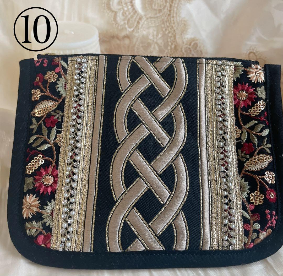 インド刺繍リボンテトラポーチ