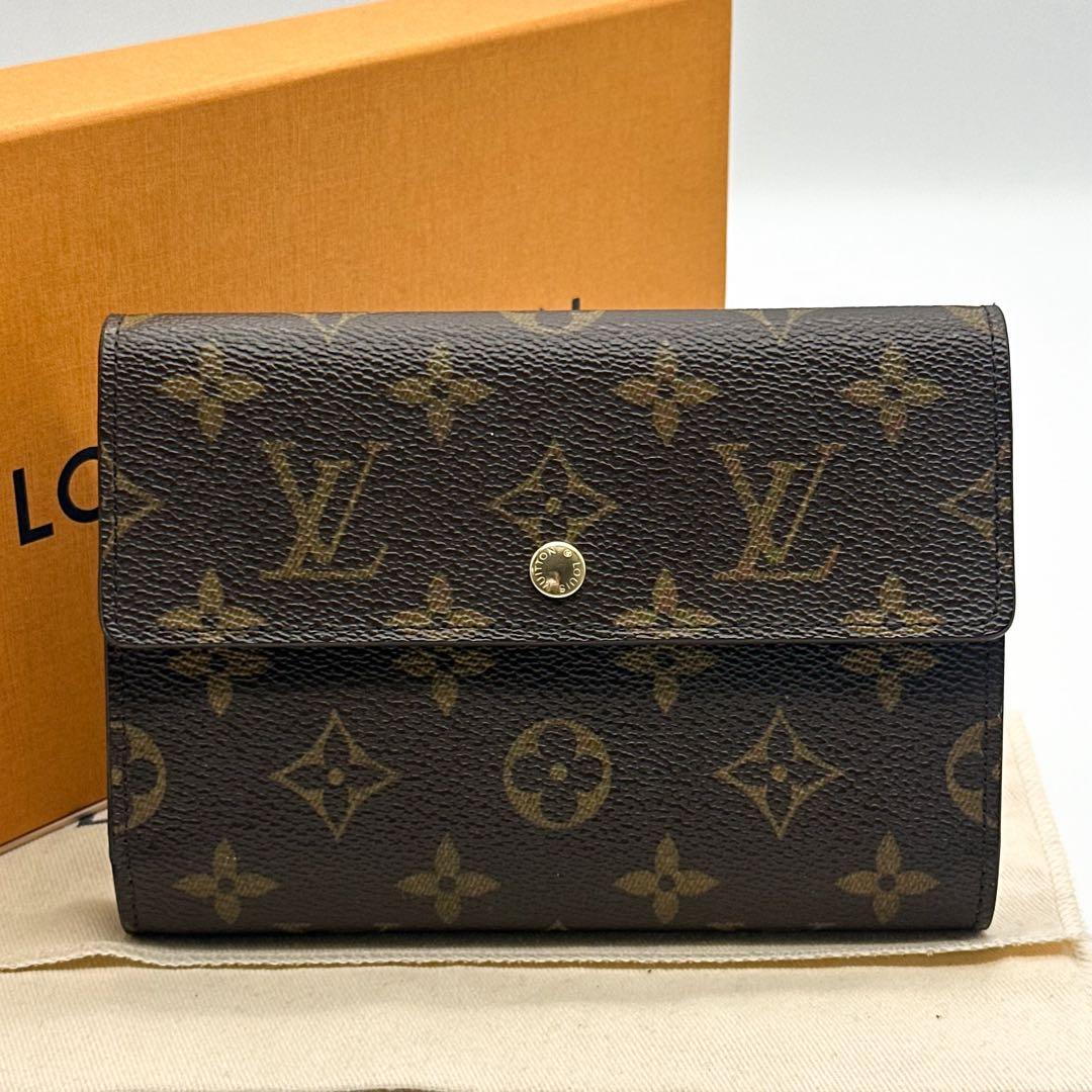 ルイヴィトン ポルトトレゾール エテュイ パピエ 三つ折り モノグラム 長財布