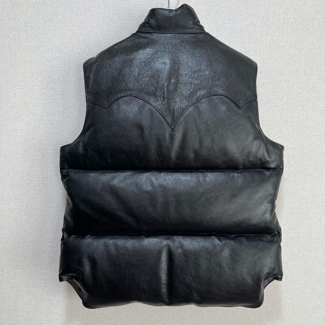 【未使用品】RAINBOW COUNTRY フルレザー ダウンベスト M