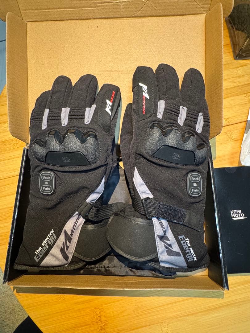 【ほぼ新品】KEMIMOTO 電熱グローブ XL バイク用 USBバッテリー付属