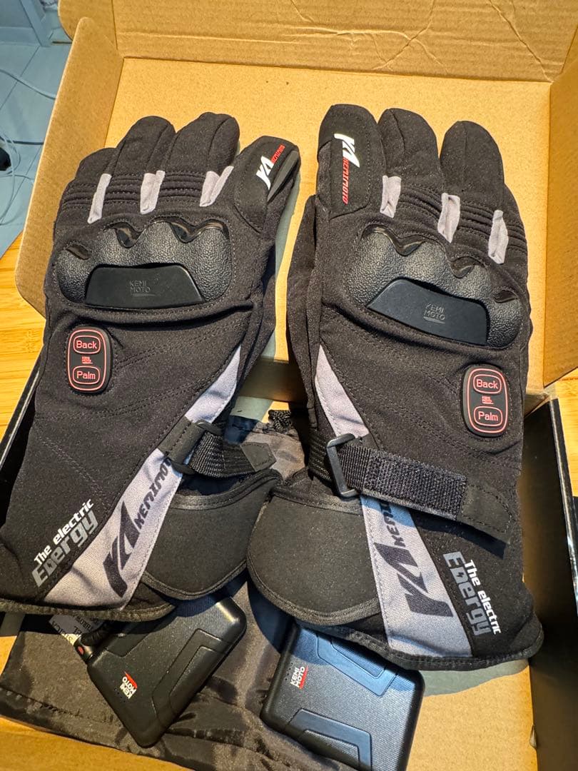 【ほぼ新品】KEMIMOTO 電熱グローブ XL バイク用 USBバッテリー付属