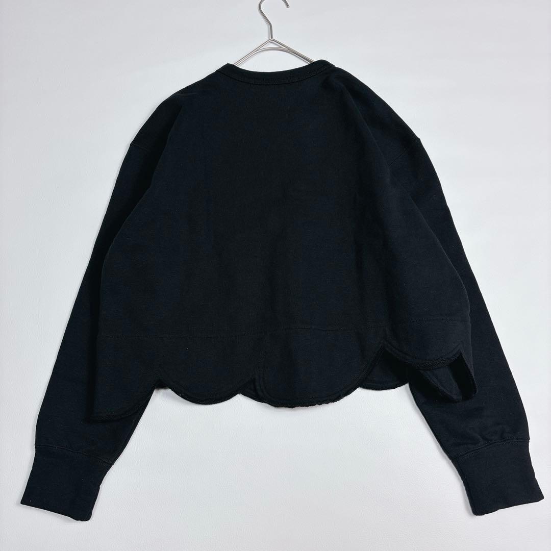 可愛い♡コムデギャルソンコムデギャルソン スウェット 黒 コムコム スカラップ