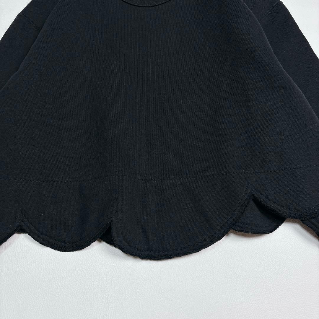 可愛い♡コムデギャルソンコムデギャルソン スウェット 黒 コムコム スカラップ