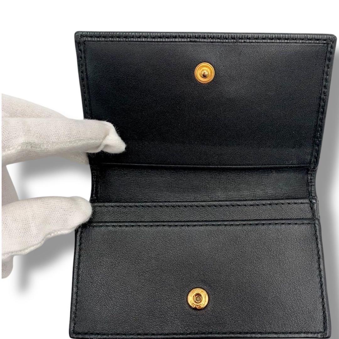美品✨プラダ カードケース 名刺入れ サフィアーノレザー ゴールドロゴ ブラック